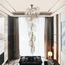 Axyaa Crystal Branch Hanging Chandelier for High Ceilings Staircase Loft/Branch Chandelier