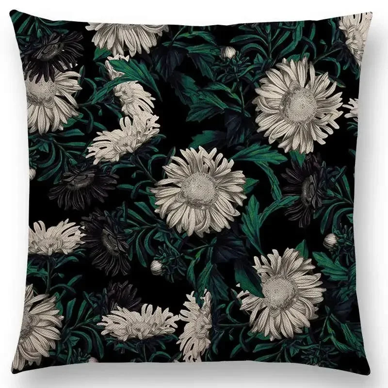 Axyaa Botanical Garden Floral Leaves Print Pillow Case Cover