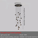 Axyaa Industrial Spiral Staircase Chandelier Pendant Light for Loft Duplex Double-Height Ceiling