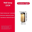 Axyaa Outdoor Black Crystal Wall Light: Waterproof LED Garden Decor for Balcony, Porch, Front Door