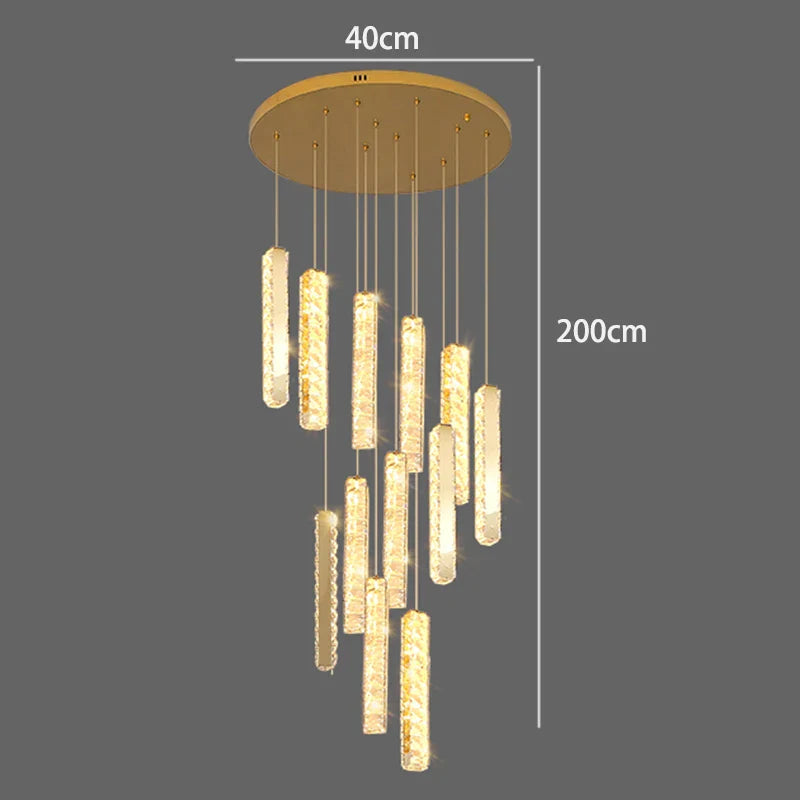 Axyaa Nordic Stair Chandelier Living Dining Pendant Ceiling Lights Indoor Lighting