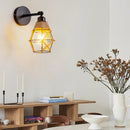 Axyaa Woven Hemp Rope Iron Swing Arm Wall Lamp with E27 Base