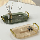 Axyaa Light Luxury Transparent Tea Tray Organizer for Home Decor and Storage