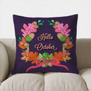 Axyaa October Floral Wreath Decorative Pillow Cover for Sofa, Bedroom, Car