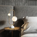 Axyaa Modern Marble LED Desk Lamp for Bedroom Living Room, Classic Metal Design