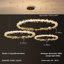 Axyaa Gold Metal LED Chandelier: Modern Living Room Pendant Light with Stairs Lustre