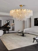 Axyaa Cloud Glass Chandelier: Modern LED Lighting for Elegant Living Room
