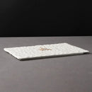 Axyaa Ceramic Rectangular White Plate for Western Food - Artistic Design