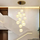 Axyaa Crystal Chandelier Stair Pendant Lamp Living Room Pendant Lights Interior Lighting