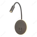 Axyaa LED Gooseneck Wall Lamp USB with Switch Bedroom Bedside Light