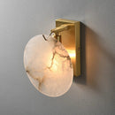 Axyaa Alabaster Marble Wall Lamp: Elegant All Copper Lighting for Bedroom, Living Room, Hallway
