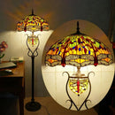 Axyaa Retro Stained Glass Tiffany Floor Lamp for Living Room and Bedroom