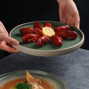 Axyaa Retro Style Ceramic Vegetable Plate for Western Food - Simple Tableware