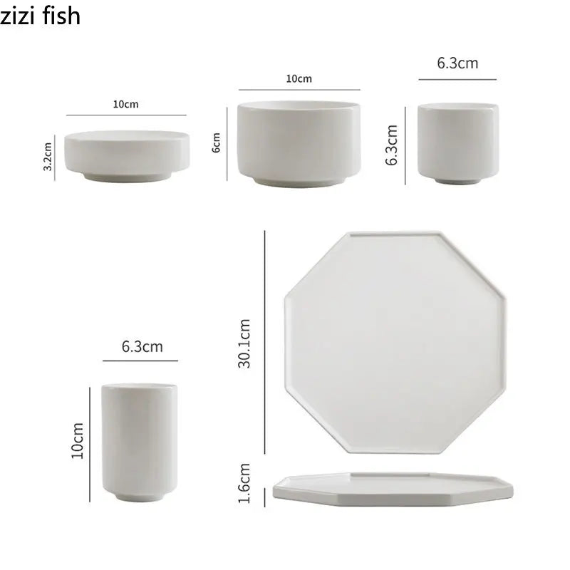 Axya Ceramic Dinner Plate Set - Stylish Tableware for Desserts, Snacks, Sushi, and Pastries