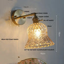 Axyaa Yellow Glass LED Wall Light Fixture Nordic Modern Bedside Lamp