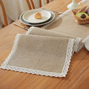 Axyaa Linen Lace Table Runner for Holiday Wedding Décor and Dining Table Enhancement