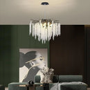 Axyaa Black Tree Branch Crystal Chandelier: Modern Raindrop LED Pendant Light