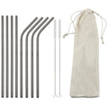 Axyaa Stainless Steel Reusable Drinking Straw Set - Eco-Friendly Bar Accessory