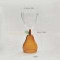 Axyaa Nordic Ripple Glass Goblet, 240ml, Fruit Green Apple Yellow Amber Pear Base