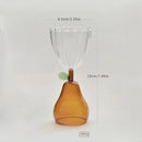 Axyaa Nordic Ripple Glass Goblet, 240ml, Fruit Green Apple Yellow Amber Pear Base