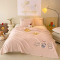 Axyaa Cartoon Style Lamb Wool Printed Blanket - Double-Sided High-Gram Shawl Blanket