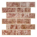 Axyaa 3D Faux Brick Tile Stickers, Matte Finish, Water & Mold Resistant, 30x30cm