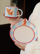 Axya Ceramic Coffee Mugs, Couple Drinkware Set for Afternoon Tea and Milk