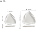 Axyaa Triangular Ceramic Plate Set for Molecular Cuisine and Fine Dining