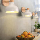 Axyaa Nordic Wood Wall Sconce Modern Bedroom Lamp E27 Fixture