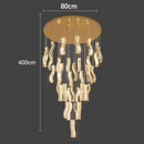 Axyaa Crystal Chandelier Stair Pendant Lamp Living Room Interior Lighting