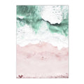 Beach Flamingo Canvas Wall Art by Axyaa - Sea Wave Starfish Shell, Palm Tree, Pineapple