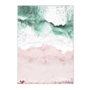 Beach Flamingo Canvas Wall Art by Axyaa - Sea Wave Starfish Shell, Palm Tree, Pineapple