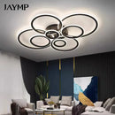 Axyaa Modern Black LED Ceiling Lamp Circle Design for Living Room, Bedroom, Study