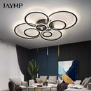 Axyaa Modern Black Circle LED Ceiling Lamp for Living Room, Bedroom, and Dining Room