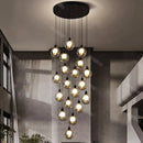 Axyaa Crystal Chandelier Stair Pendant Living Room Lighting