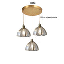 Axyaa Nordic Copper Pendant Light Clear Glass Vintage American Style Lamp