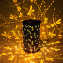 Solar Dragonfly Hanging Lantern by Axyaa - Metal Garden Light with Warm White & Amber LEDs