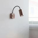 Axyaa Rotatable Walnut Wood Wall Lamp for Japanese Bedroom Reading