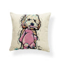Axyaa Golden Retriever Linen Pillowcase: Decorative Square Cushion Cover