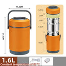 Axyaa Heated Lunch Box: USB Rechargeable Stainless Steel Food Warmer, 65℃ Thermal