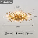 Axyaa Metal Gold LED Ceiling Chandelier for Kitchen, Bedroom, and Corridor