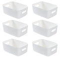 Axyaa Plastic Container Organizer Crate for Office, Kitchen Cabinet Storage