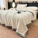 Axyaa Flannel Fleece Grid Pattern Throw Blanket - Luxe Nap, Bed, or Sofa Cover