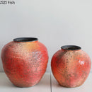 Axyaa Pomegranate Texture Ceramic Vase Modern Plant Pot Floral Room Decor