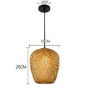Axyaa Bamboo Woven Pendant Lamp - Natural Rattan Core LED Chandelier