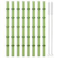 Axyaa 8pcs High Borosilicate Glass Drinking Straw Set, Reusable Eco-Friendly Bar Accessories