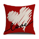 Axyaa Linen Cushion Cover 45x45 for Modern Living Room Decor & Sofa - Valentine's Day Theme