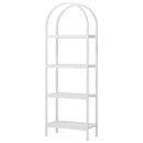 Axyaa 4-Tier Wood Bookcase Storage Shelves - Freestanding Metal Frame Display Rack