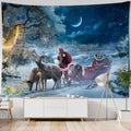 Axyaa Christmas Tapestry: Festive Holiday Scene Hanging Cloth for Home Decor