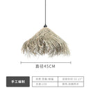 Axyaa Hand-Woven Rattan Chandelier Circular Bamboo Light for Countryside Restaurant